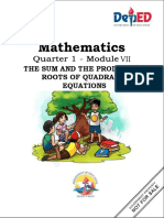 The Sum and The Product of Roots of Quadratic Equations