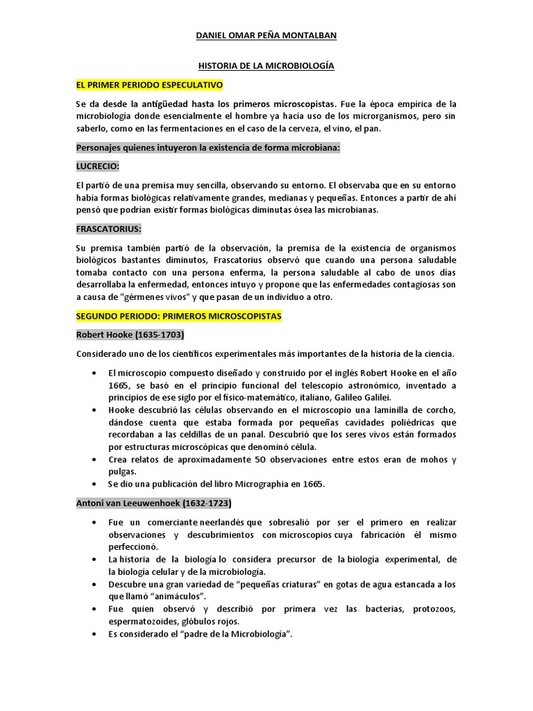 Historia de La Microbiología | PDF | Luis Pasteur | Microorganismo