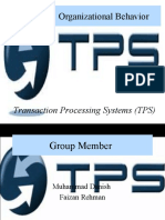 Organization Behavior of Transaction Processing System