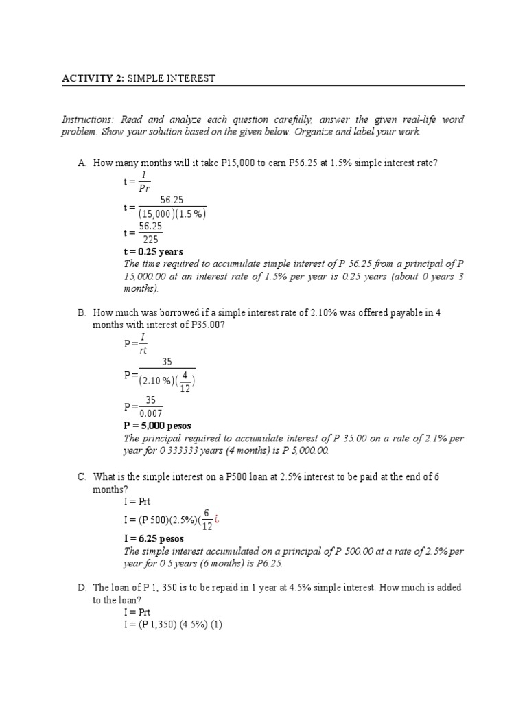 Topic 1 Activity 2 Application Pdf Interest Monetary Economics