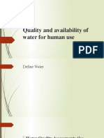 Quality and availability of water and soil for human use