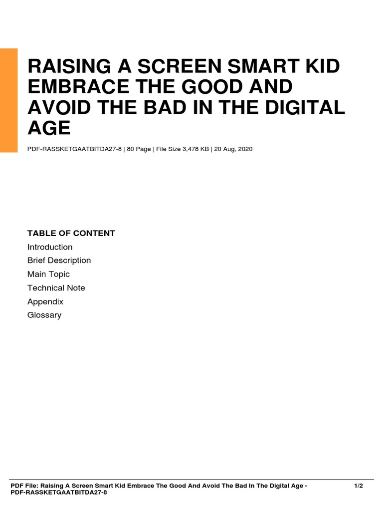 Raising A Screen Smart Kid Embrace The Good and Avoid The Bad in The ...