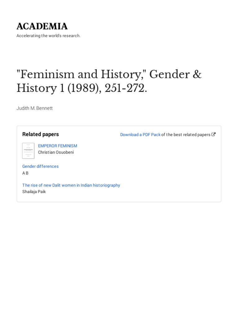 FEMINISM S LONG HISTORY intelligence overview