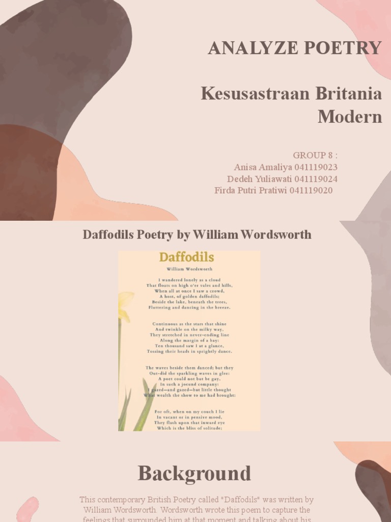 Daffodils by William Wordsworth PDF Poetry