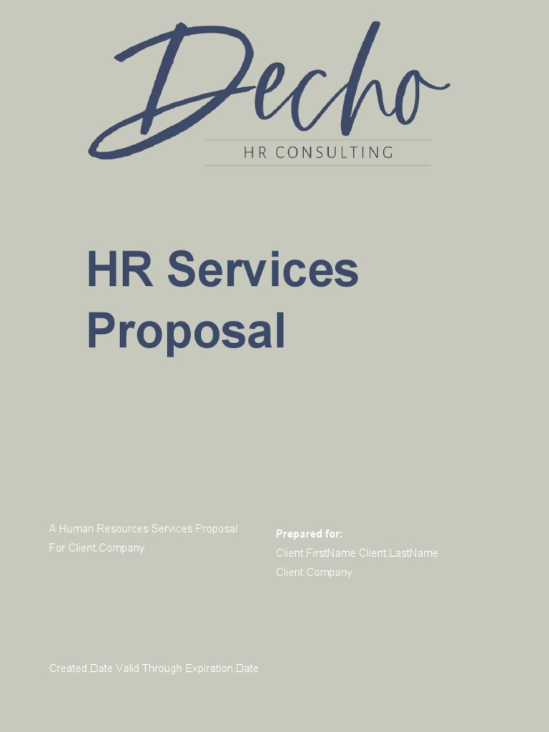 Blank HR Proposal | PDF | Indemnity | Human Resources