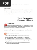 Unit 1: Understanding Curriculum (12 Hours)