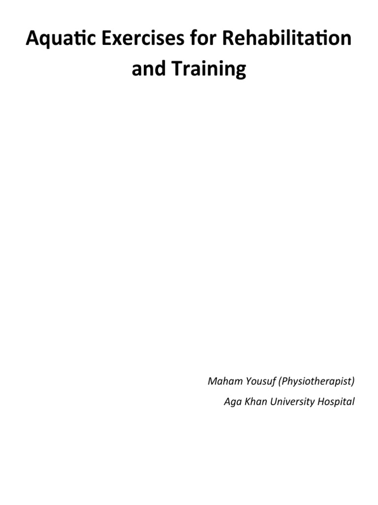 Aquatic Exercises For Rehabilitation and Training PDF Buoyancy Heart