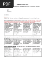 AP Biology Lab Report Rubric Grading Template