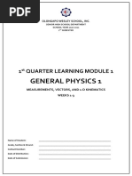 General Physics 1 1st Quarter Module 1 Activities