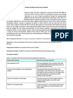 Osmosis in Sucrose Solution