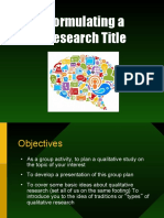 Formulating A Research Title