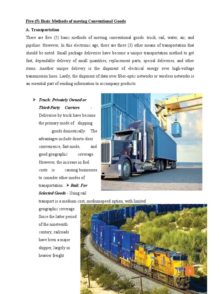 An In-Depth Look at the Five Basic Methods of Transportation for ...