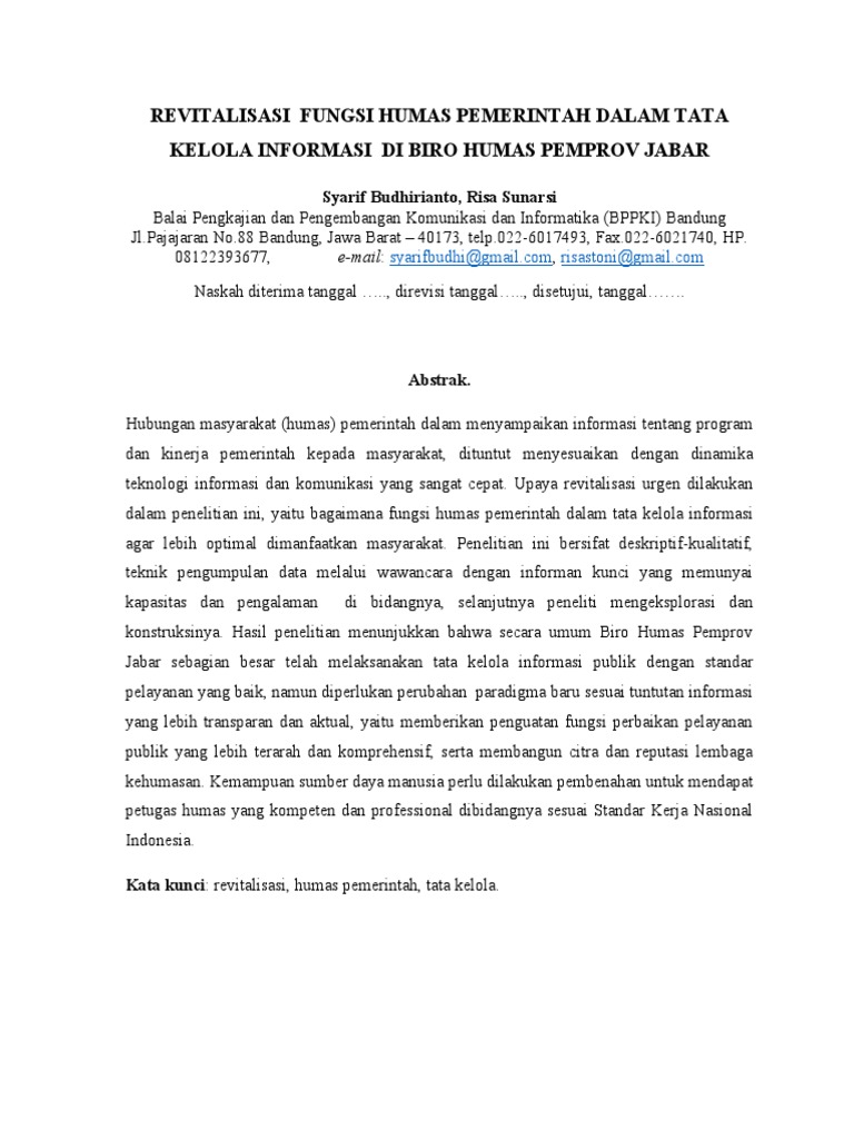 Revitalisasi Humas Pemerintah Jabar | PDF