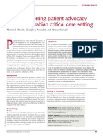 Barriers Deterring Patient Advocacy in A Saudi Arabian Critical Care Setting