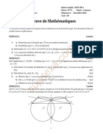 Épreuve de Mathématiques