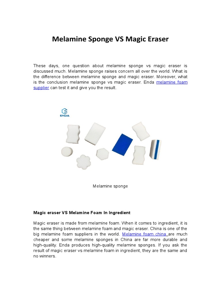 Melamine Sponge Vs Magic Eraser PDF Thermal Insulation Foam