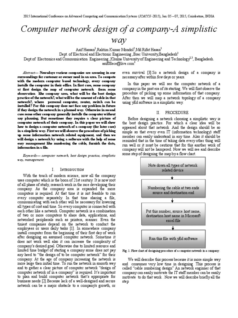 Computer Network Design of A Company A S PDF Computer Network