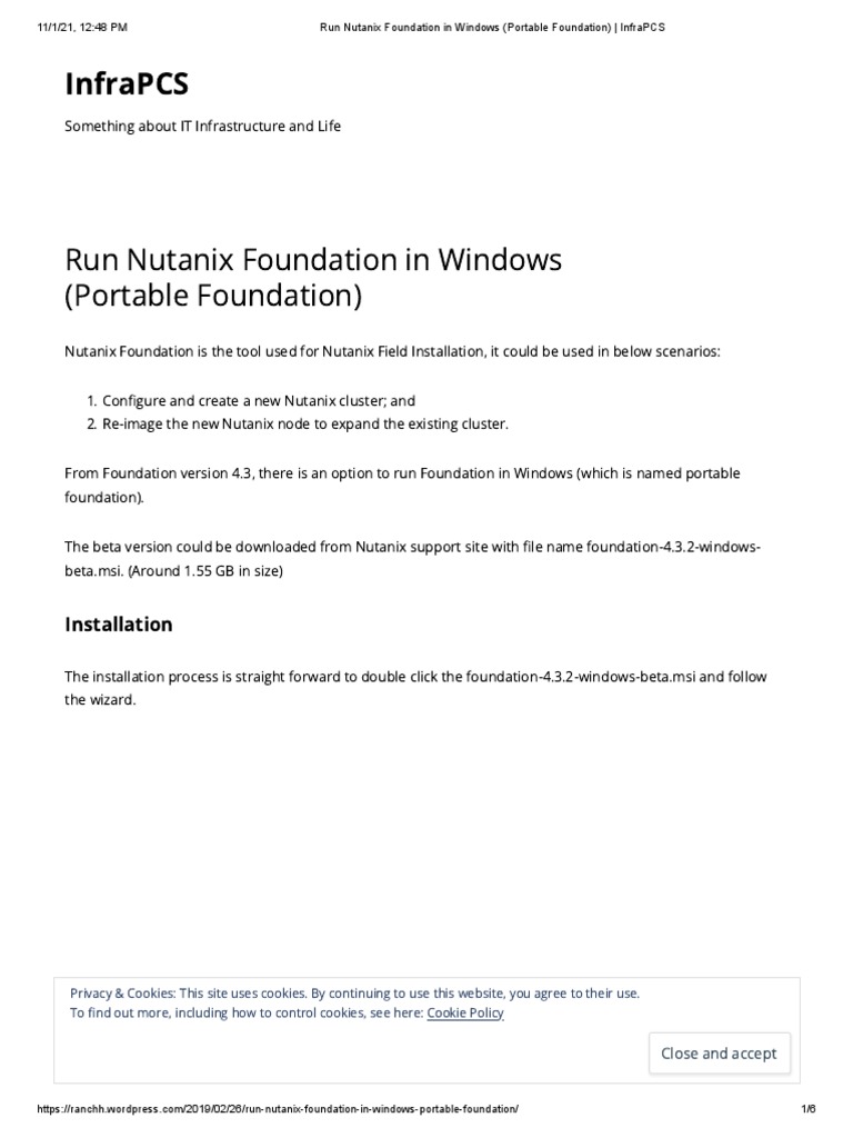 Run Nutanix Foundation Tool in Windows | PDF | Http Cookie | Internet ...