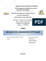 Mesure Des Grandeur Optique