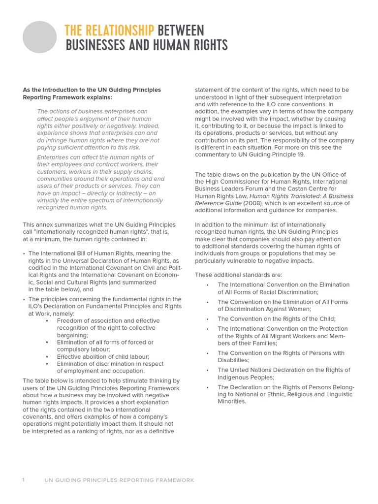 The Relationship: Between Businesses and Human Rights | PDF ...