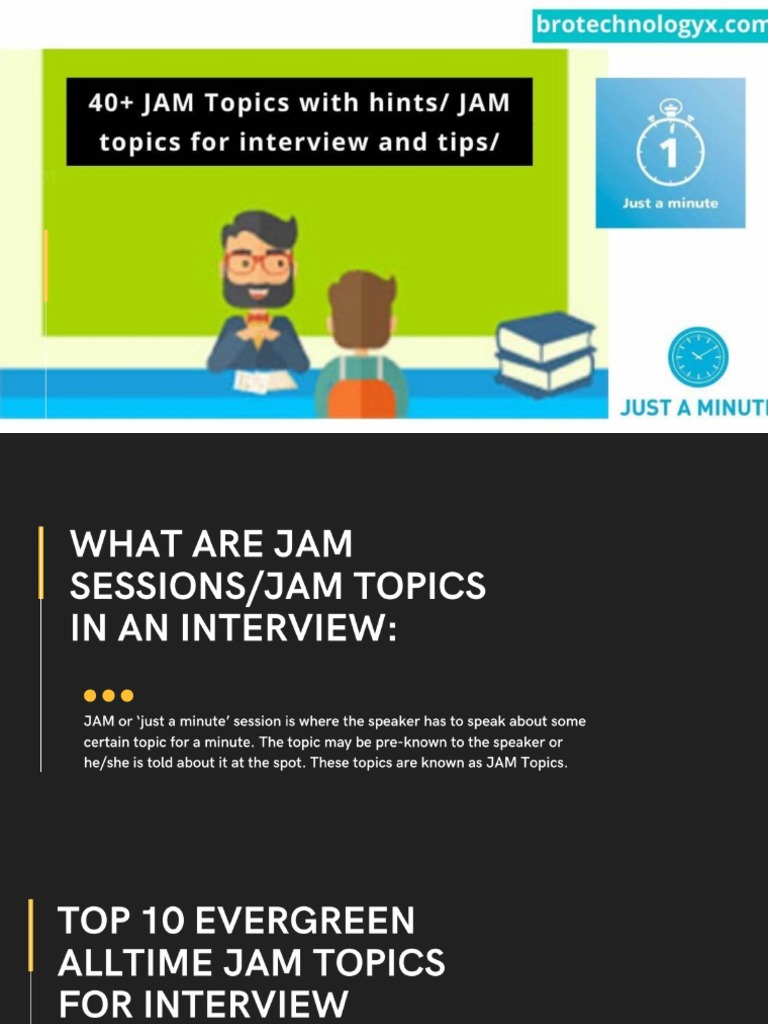 40+ Jam Topics With Hints To Excel in Your Interview | PDF