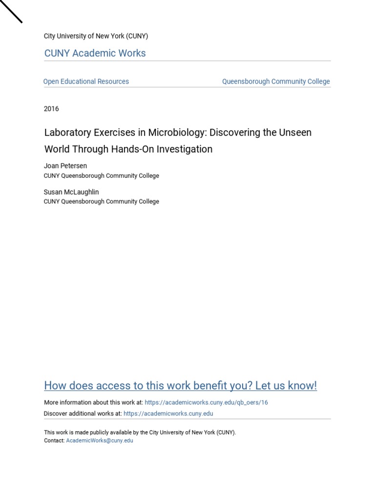Laboratory Exercises in Microbiology - Discovering The Unseen Worl ...