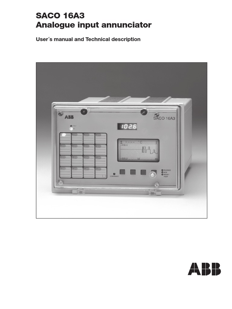 SACO 16A3 Analogue Input Annunciator: User S Manual and Technical ...