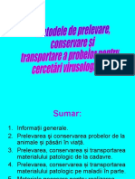 Prelevarea, Conservarea Si Transportarea Probelor La Laborator