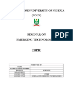 Seminar On Emerging Technologies: National Open University of Nigeria (NOUN)