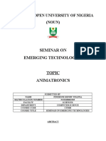 Seminar On Emerging Technologies - ANIMATRONICS