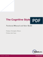 The Cognitive Style Index: Technical Manual and User Guide