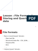 Lesson: File Formats For Storing and Quering Data
