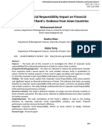 Corporate Social Responsibility Impact On Financial Performance of Bank's Evidence From Asian Countries