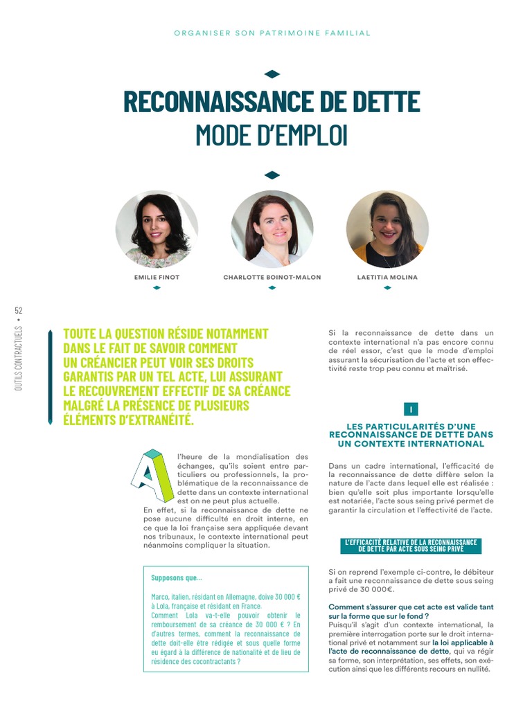 Reconnaissance de dette internationale | PDF | Débiteur | Dettes