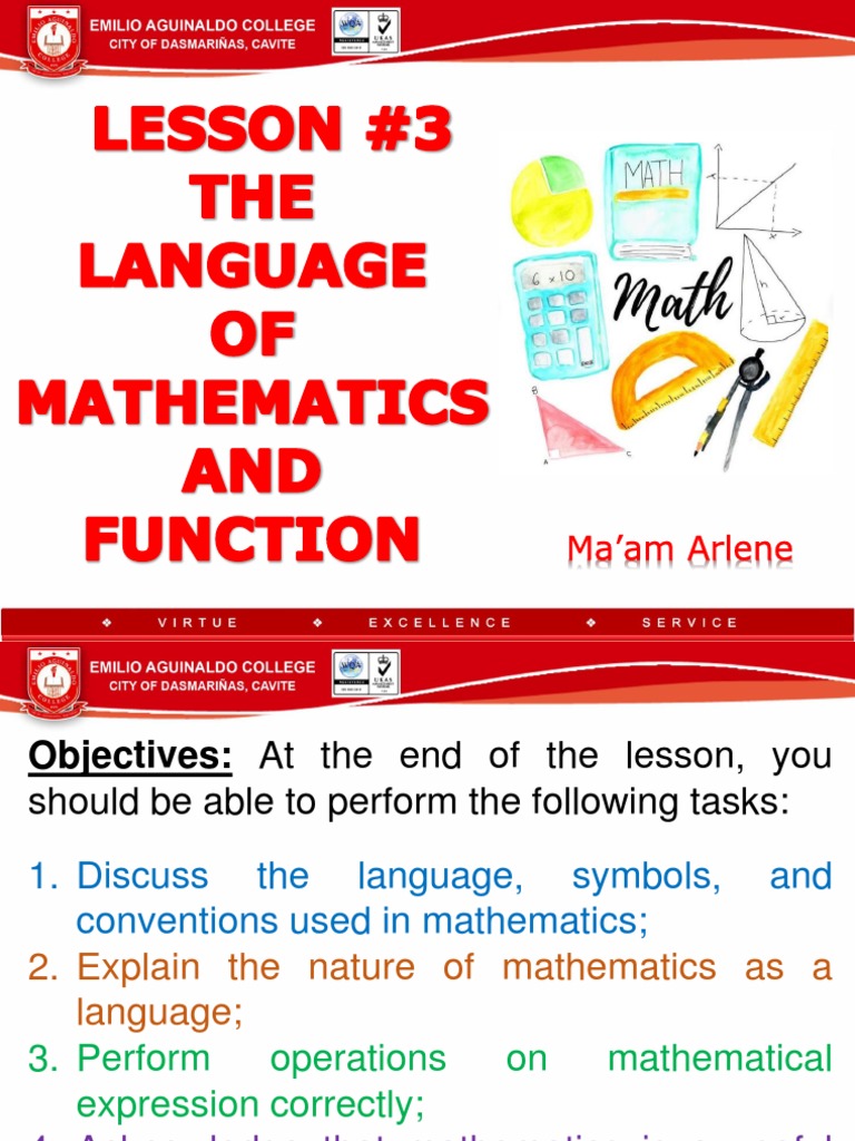 Mathematical Language and Functions | PDF | Inequality (Mathematics ...