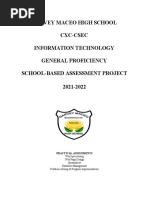 Garvey Maceo High School Cxc-Csec Information Technology General Proficiency School-Based Assessment Project 2021-2022