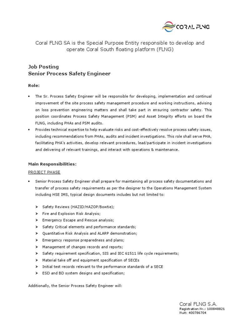 Coral FLNG SA Is The Special Purpose Entity Responsible To Develop and ...