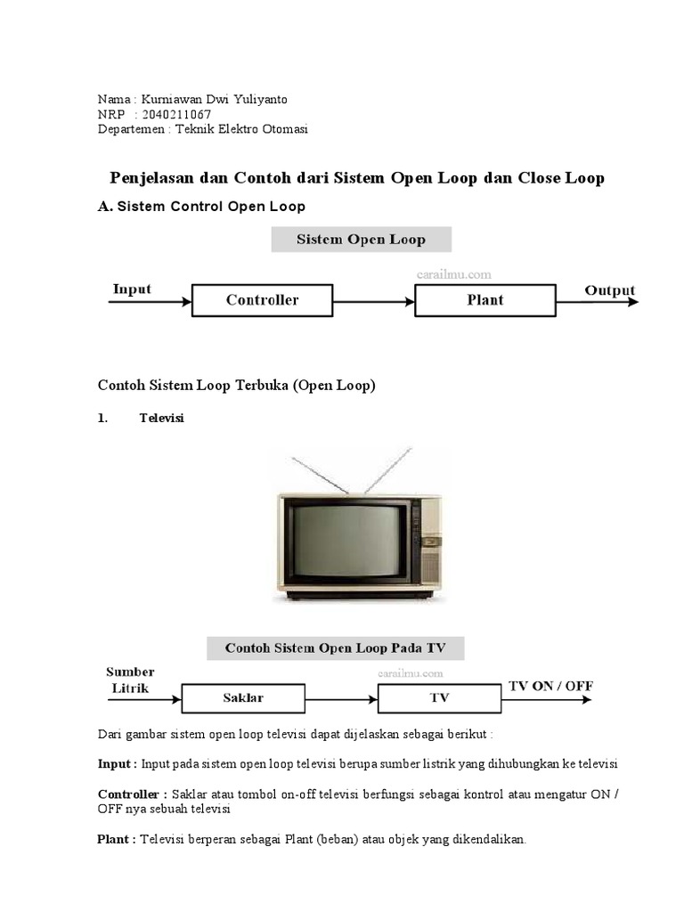 Contoh Sistem Open dan Close Loop | PDF | Komputer