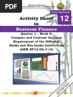 Activity Sheet In: Business Finance