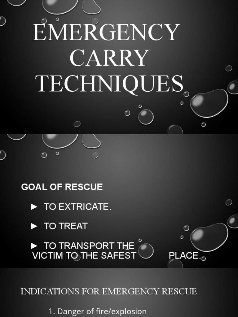 Emergency Carry Techniques PDF Firefighter