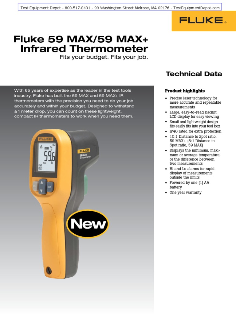 Fluke 59 MAX/59 MAX+ Infrared Thermometer Fits Your Budget. Fits Your