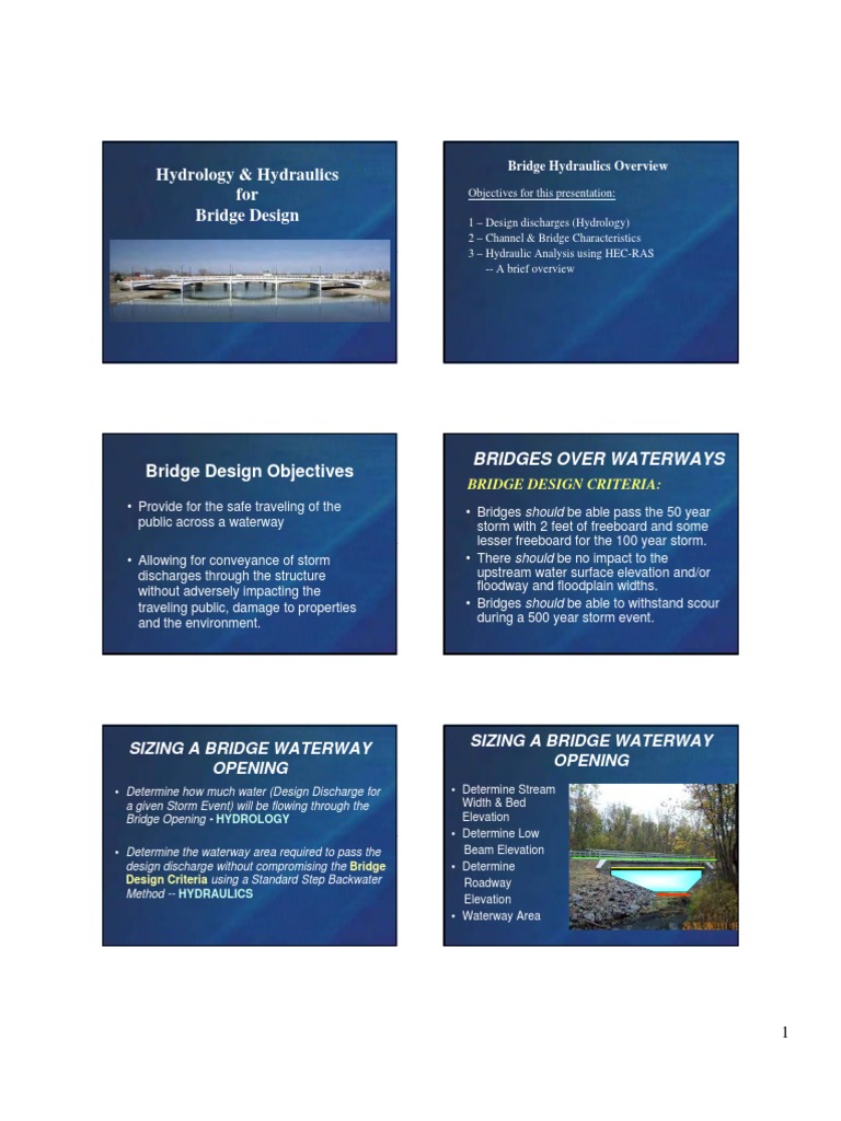 Hydrology Hydraulics Bridge Design Handouts 1 Hydrology Earth