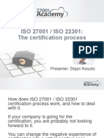 ISO 27001 ISO 22301 - The Certification Process