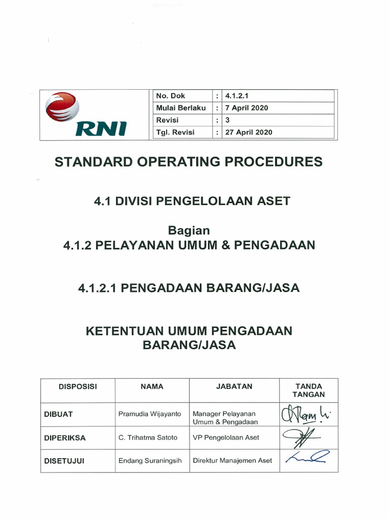 Pedoman Pengadaan Barang Dan Jasa | PDF