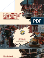 Fundamentals in Food Service Operations