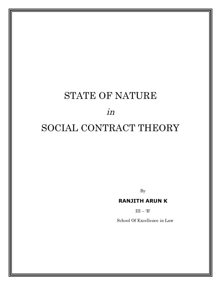 Social Contract vs. State of Nature | PDF | Social Contract | Natural ...