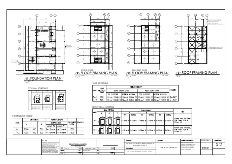 Floor Framing Plan Floor Framing Plan Foundation Plan Roof Framing Plan ...