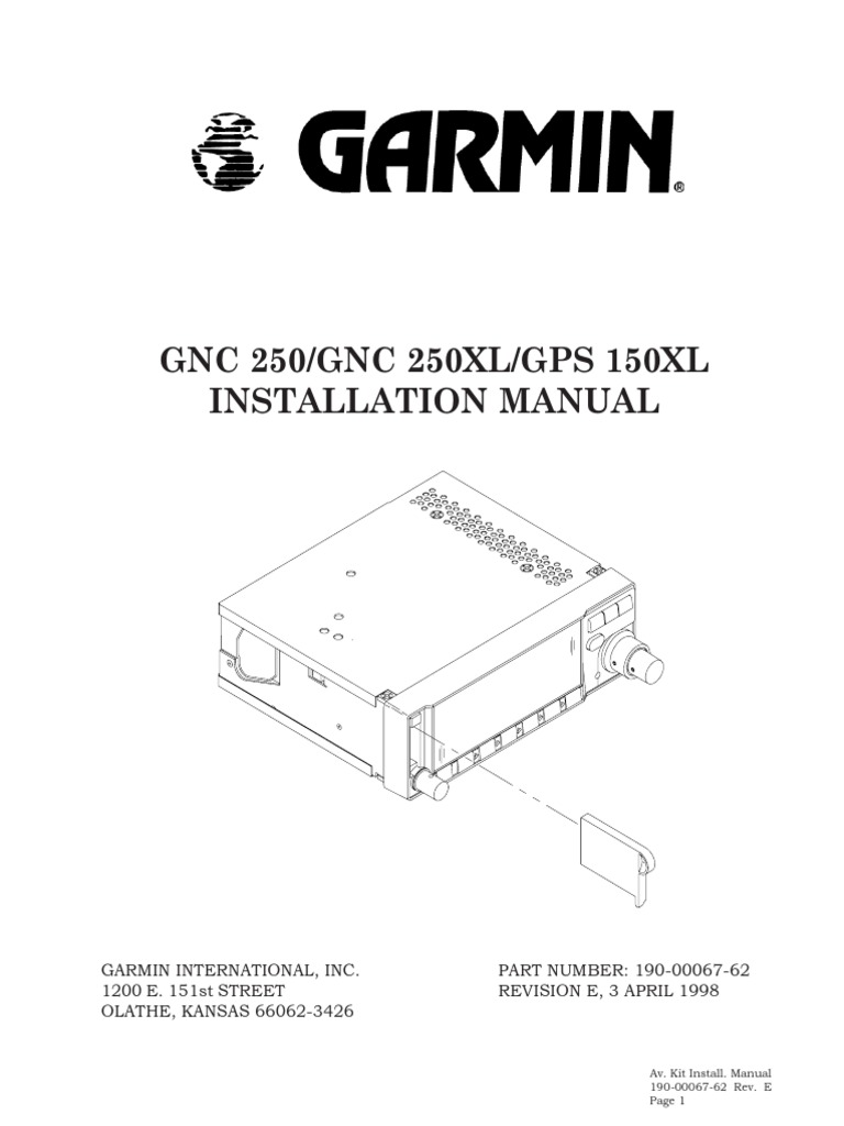 GNC 250/GNC 250XL/GPS 150XL Installation Manual PDF Electrical