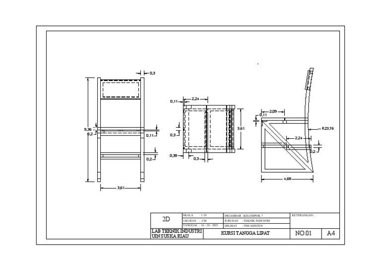 Gambar 2D Kursi dan Tangga Autocad | PDF