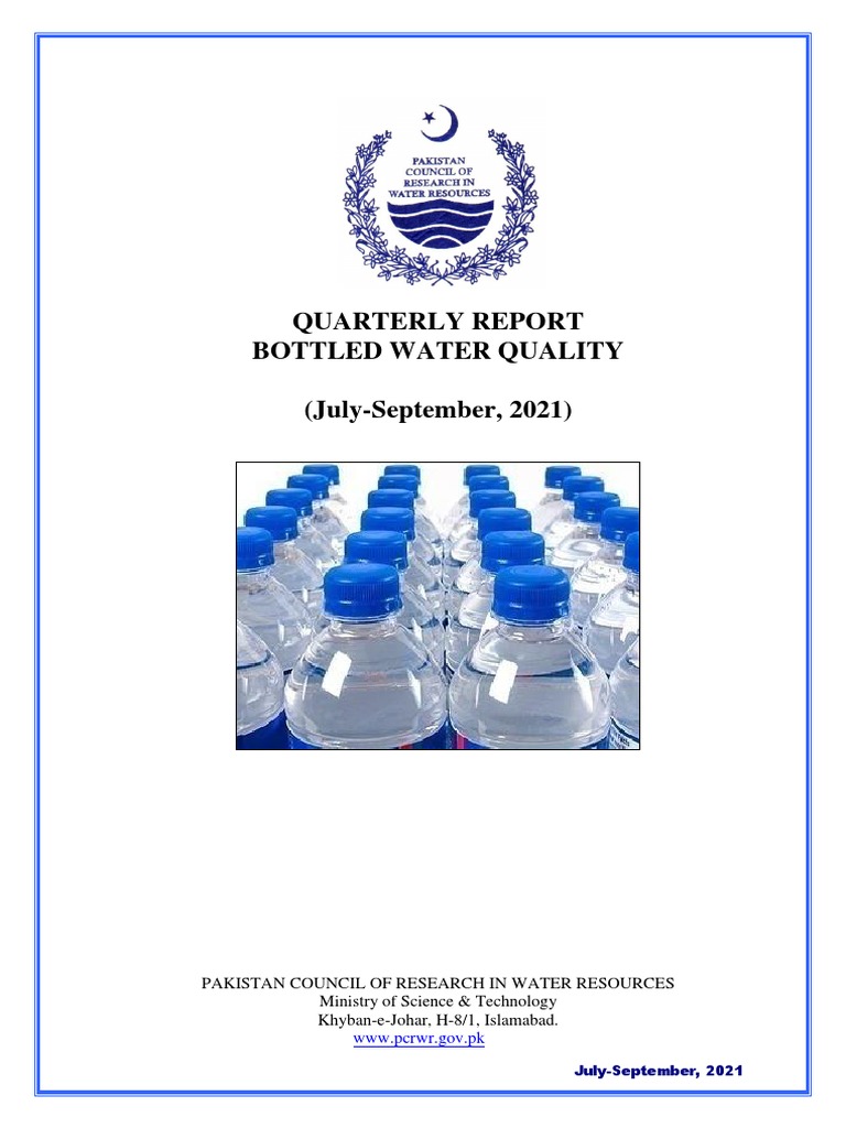 Bottled Water Report July JSeptember 2021 Final PDF Pakistan Karachi